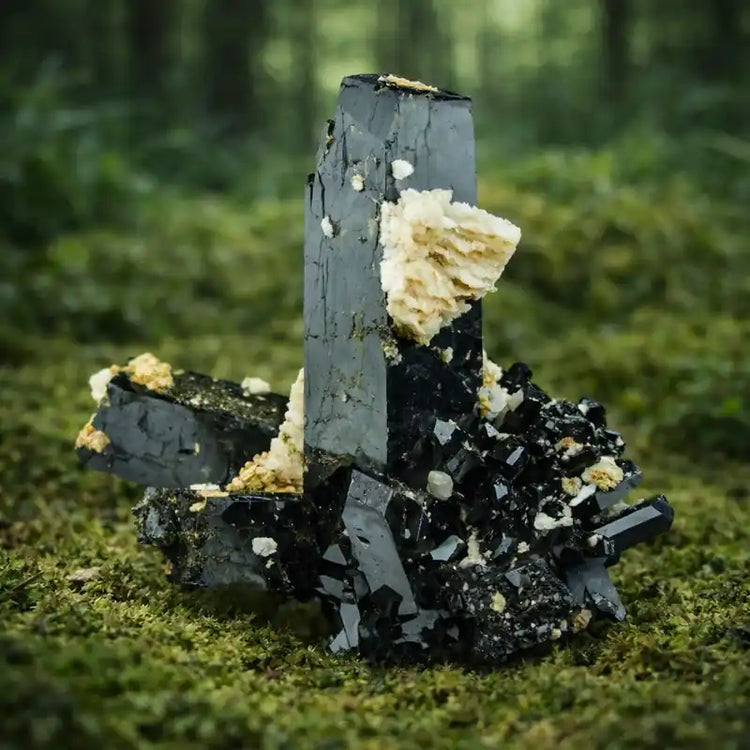 Aegyrine naturelle Acmite États-Unis cristal noir lithothérapie protection énergétique bouclier psychique purification ancrage protecteur négatif