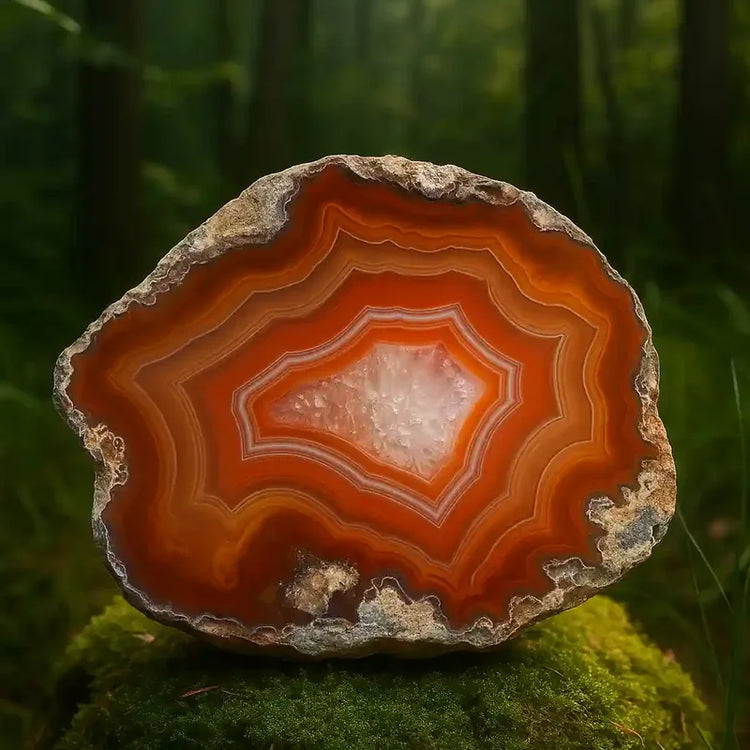 Agate Rubanée naturelle Brésil bandes colorées stratifiées lithothérapie ancrage équilibre énergétique stabilité émotionnelle harmonie calme intérieur