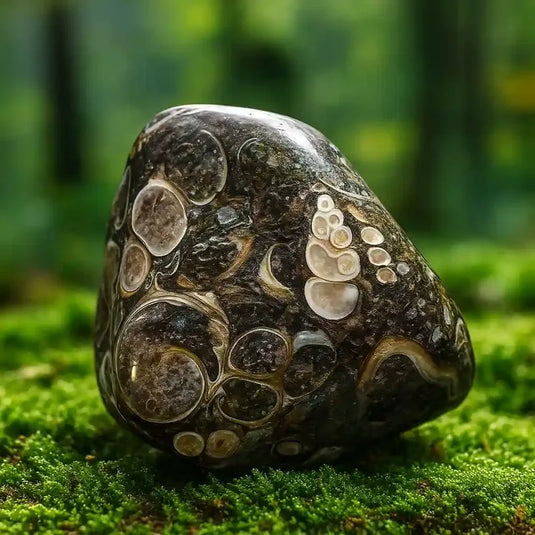 Agate Turritelle naturelle Green River Wyoming fossiles marins quartz lithothérapie connexion temps profond ancrage sagesse ancestrale chakra racine