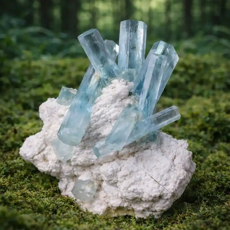 Aigue-Marine naturelle Minas Gerais Brésil béryl bleu clair lithothérapie expression authentique purification émotionnelle communication chakra gorge