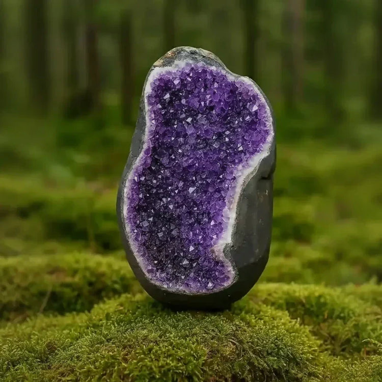 Améthyste Uruguay qualité supérieure violet profond intense lithothérapie protection spirituelle puissante apaisement mental méditation profonde chakra