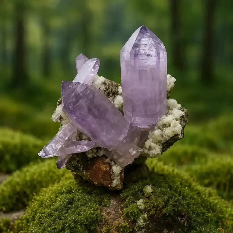 Améthyste de Véra Cruz Mexique pierre violette claire haute vibration lithothérapie clarté spirituelle intuition accrue chakra couronne troisième œil