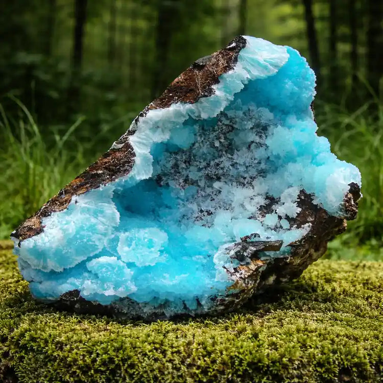 Aragonite Bleue Afghanistan vertus éloquence naturelle sérénité émotionnelle gestion stress relations harmonieuses lithothérapie chakra gorge