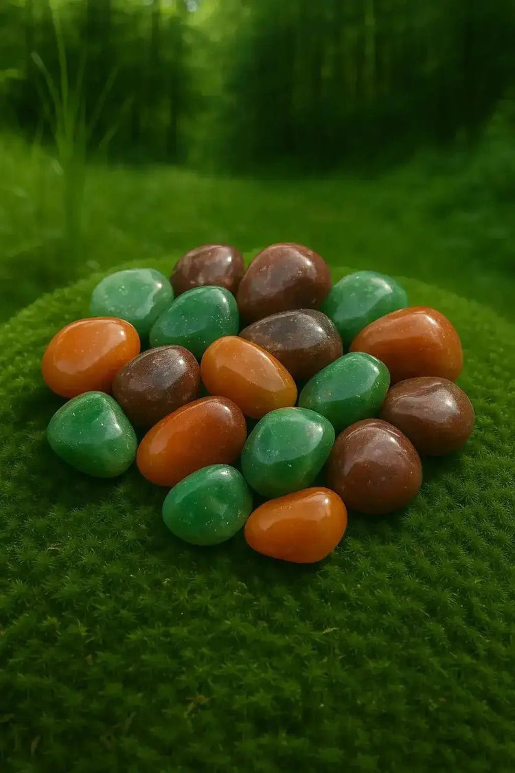 Mélange d'aventurine verte, rouge, orange-Blog