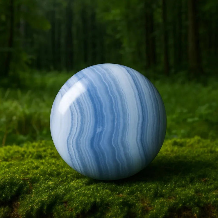 Calcédoine bleue - agate Blue lace du Brésil-Blog