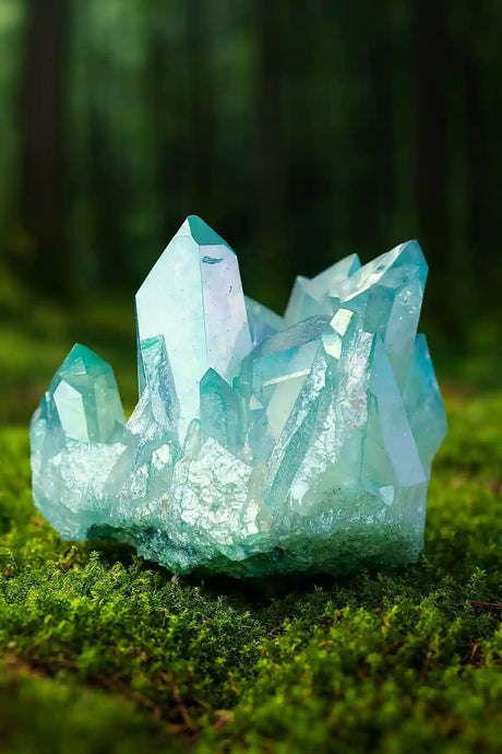 Cristal Aqua Aura du Brésil - Pierre Angélique de Communication Divine & d'Élévation Spirituelle - Bienfaits & Vertus en Lithothérapie