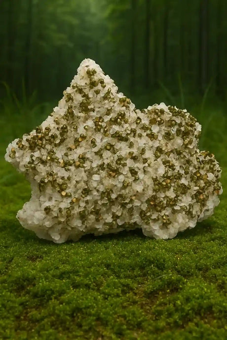 Dolomite à Inclusions de Chalcopyrite de Sweetwater Mine (Missouri) - Pierre de Prospérité Tangible & d'Abondance Matérielle - Bienfaits & Vertus en Lithothérapie