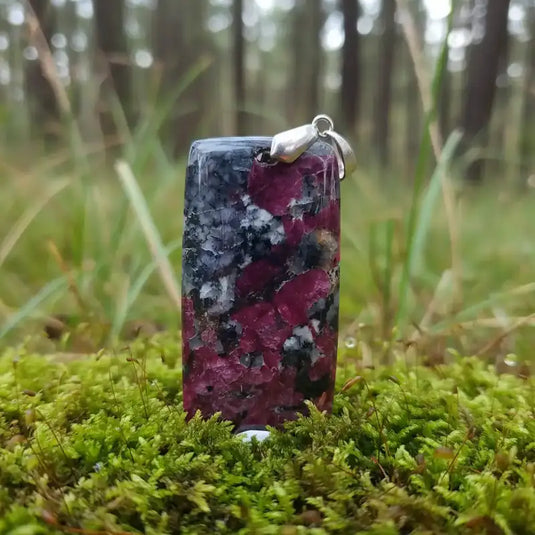 Cristal d'Eudialyte rouge-violet du Groenland Ilímaussaq vertus ancrage terrestre profond amour inconditionnel ouverture confiance en soi renforcée régénération cellulaire détoxification lithothérapie chakra