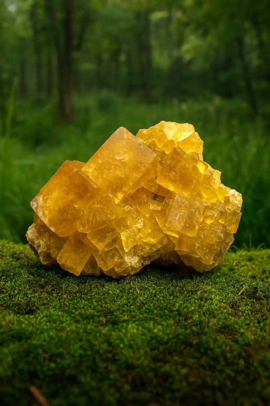 Pierre de Fluorite Jaune d'Illinois  - Cristal de lithothérapie pour clarté mentale & intelligence créative