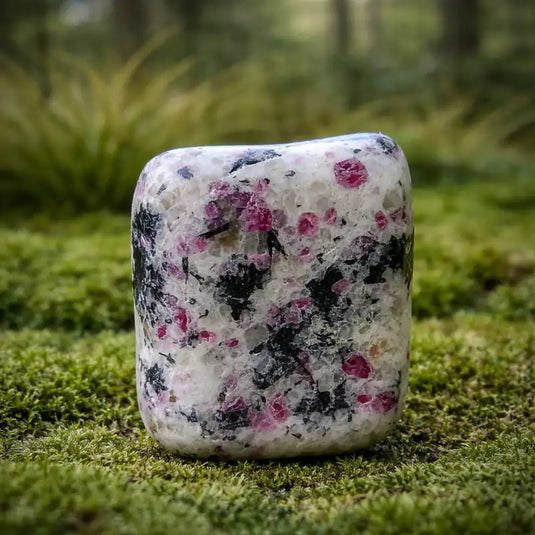 Kakortokite naturelle Groenland pierre lithothérapie alchimie arctique énergie vitale transformation profonde ancrage terre infini cosmique