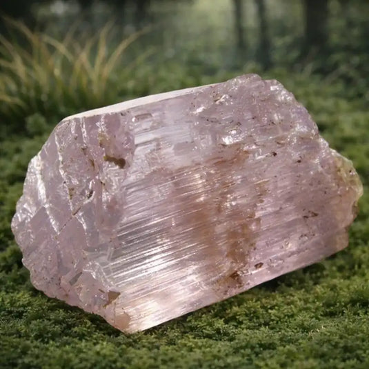 Kunzite naturelle Afghanistan spodumène rose violet lithothérapie chakra cœur amour inconditionnel guérison émotionnelle tendresse sérénité