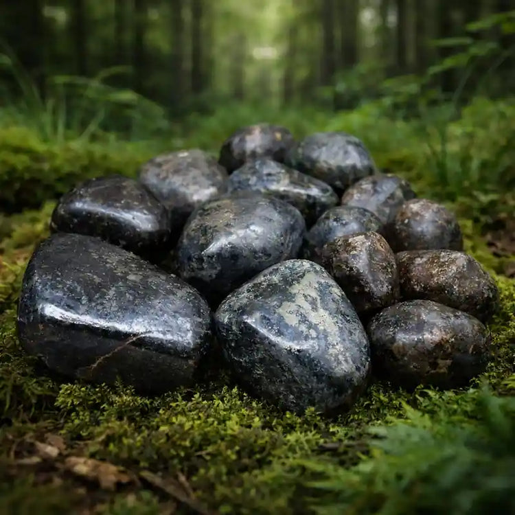 Magnétite naturelle Kiruna Laponie Suède oxyde fer magnétique lithothérapie ancrage terrestre chakra racine magnétisme naturel équilibre énergétique