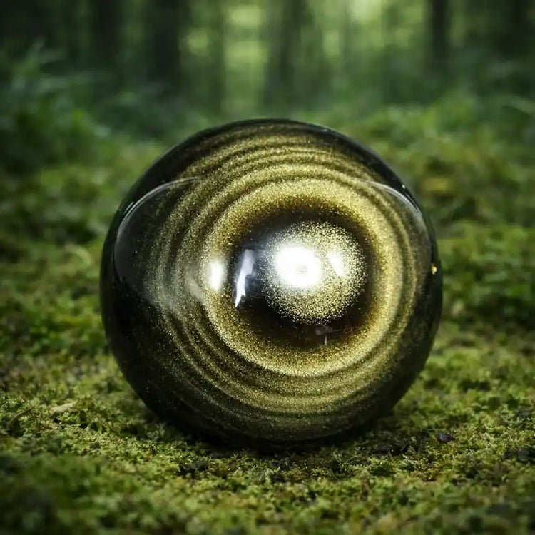 Obsidienne Dorée naturelle Mexique reflets dorés iridescents lithothérapie puissance solaire abondance manifestation protection lumineuse énergie