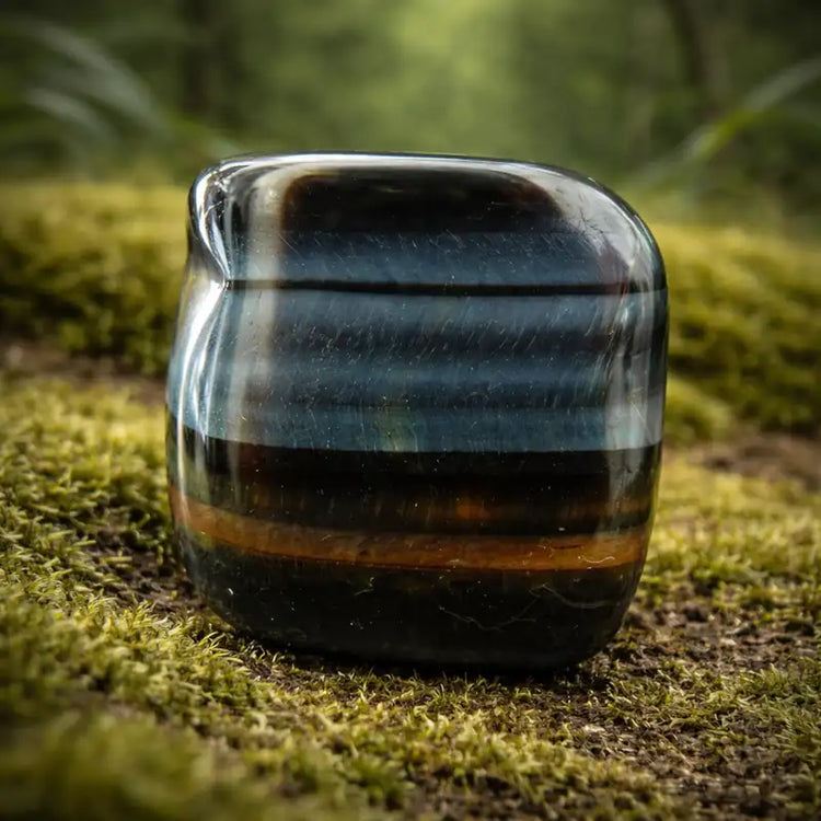 Œil de Faucon naturel Afrique du Sud bleu-gris chatoyance lithothérapie discernement élevé vision claire hauteur de vue chakra troisième œil