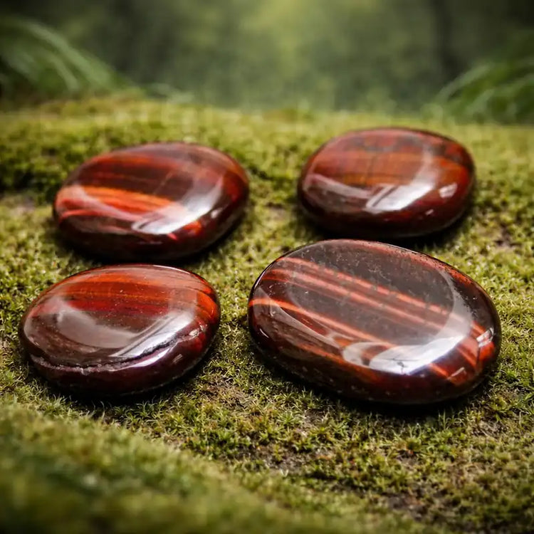 Œil de Taureau naturel Afrique du Sud rouge brun lithothérapie ancrage terrestre endurance vitale stabilité absolue force inébranlable chakra racine