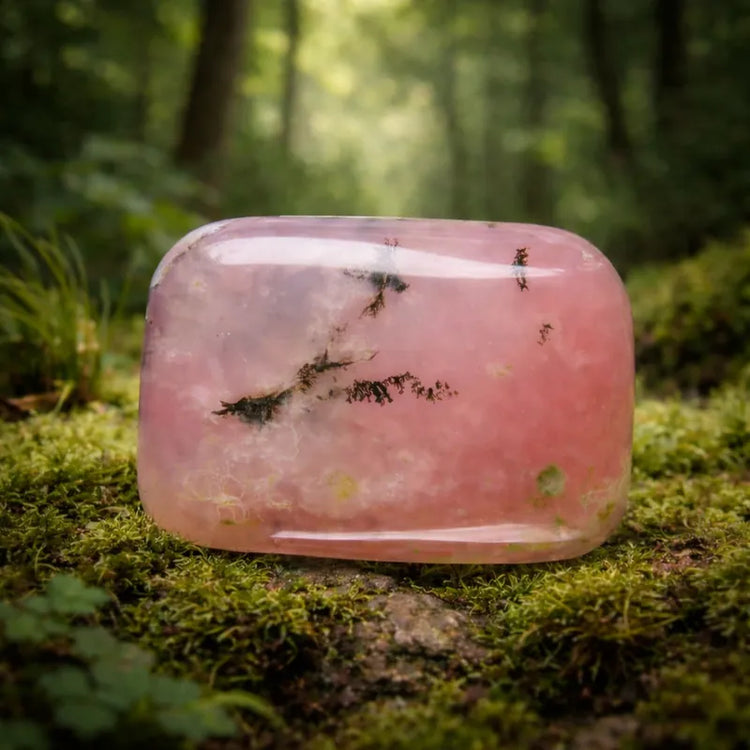 Opale Rose naturelle Andes Pérou lithothérapie tendresse infinie chakra cœur compassion universelle guérison émotionnelle douce amour inconditionnel