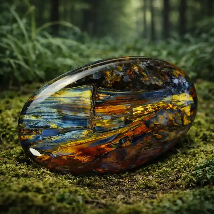 Pietersite Namibie pierre tempête bleu doré chatoyante lithothérapie transformation radicale clairvoyance accrue libération blocages chakra troisième œil