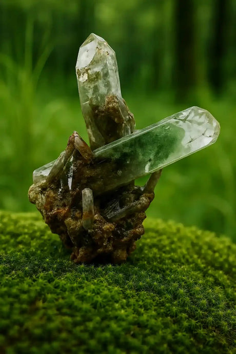 Quartz Chlorite de Minas Gerais Brésil - Pierre de Guérison & de Connexion à la Nature - Bienfaits & Vertus en Lithothérapie