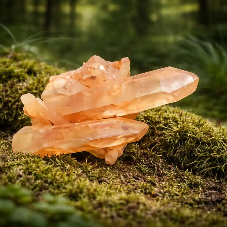 Quartz Lémurien Tangérine Brésil rare orange hématite vertus joie de vivre vitalité créative régénération émotionnelle passion projets lithothérapie chakra sacré