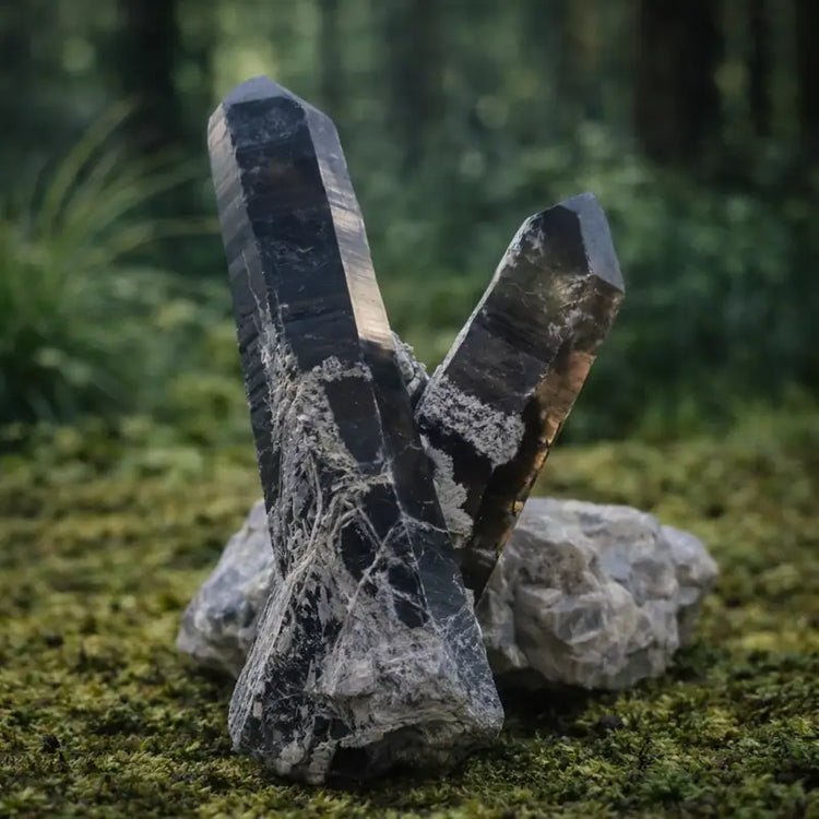 Quartz Noir Mongolie vertus ancrage puissant libération mémoires karmiques protection chamanique introspection profonde lithothérapie chakra racine