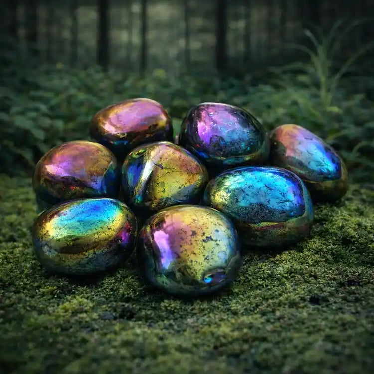 Quartz Aura Titane Brésil irisé multicolore vertus harmonisation tous chakras connexion cosmique amplification intentions protection énergétique lithothérapie