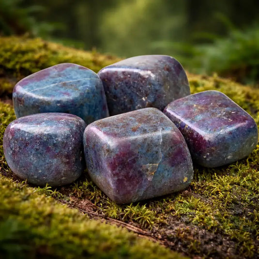 Rubis Cyanite Bleue Inde rouge bleu vertus communication vérité puissante force douce leadership équilibre passion-sagesse alignement chakras lithothérapie