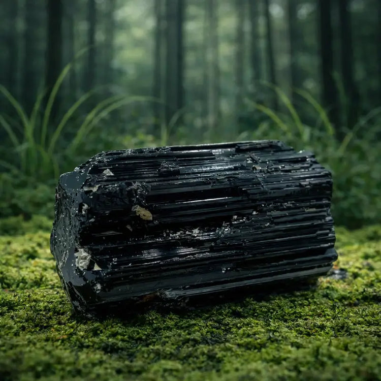 Tourmaline Noire Schörl du Brésil vertus bouclier électromagnétique puissant purification énergétique totale ancrage racines protection psychique absolue