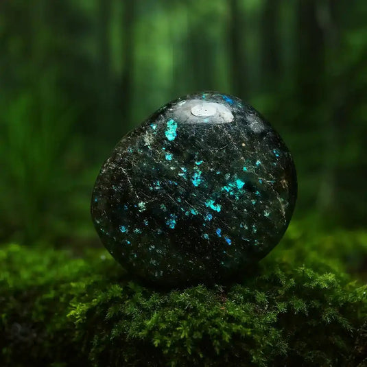 Galaxite du Canada sur mousse naturelle - Pierre cosmique rare de lithothérapie pour éveil spirituel et connexion à l'univers