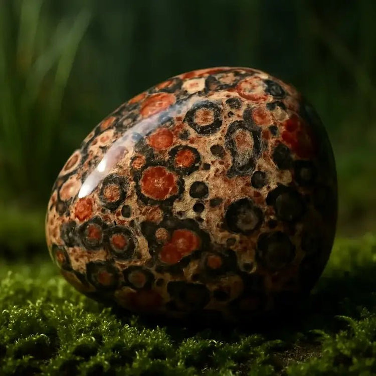 Jaspe Léopard ou Jaspe Paviot du Mexique - Pierre de Connexion Chamanique & d'Intégration