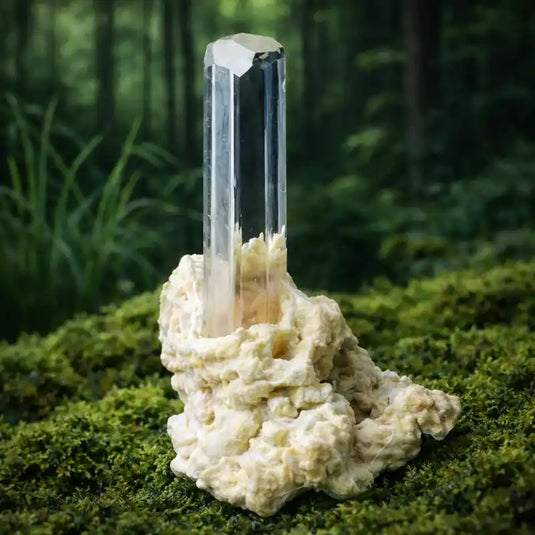 Pierre Phénacite Blanche d'Oural Russie transparente incolore lithothérapie accélérateur quantique conscience éveil spirituel extrême chakra couronne