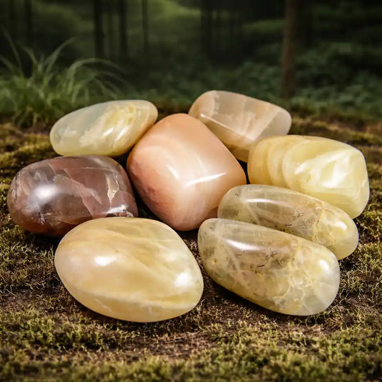 Pierre de Lune Adulaire du Sri Lanka blanche laiteuse reflets bleus lithothérapie féminité sacrée intuition lunaire cycles féminins chakra sacré troisième œil