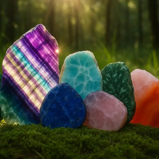 Plaques minérales polies et semi-polies - Pierres plates de lithothérapie pour harmonisation énergétique