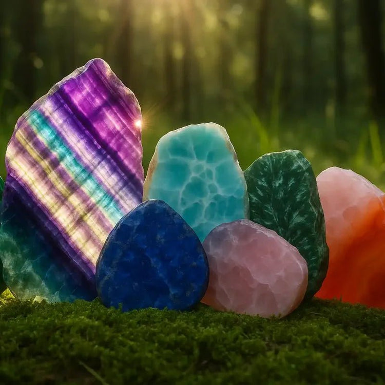 Plaques minérales polies et semi-polies - Pierres plates de lithothérapie pour harmonisation énergétique