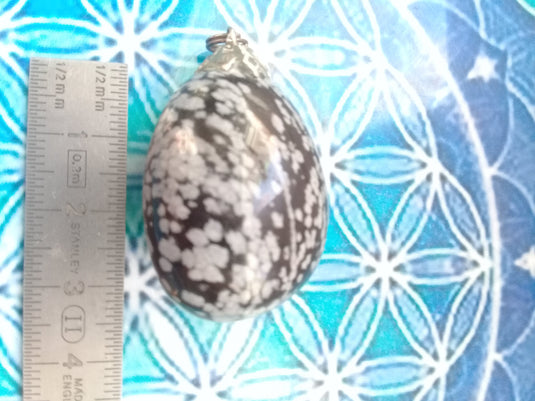Pendentif Obsidienne Flocon de neige Grade A +++ Obsidienne Flocon de neige