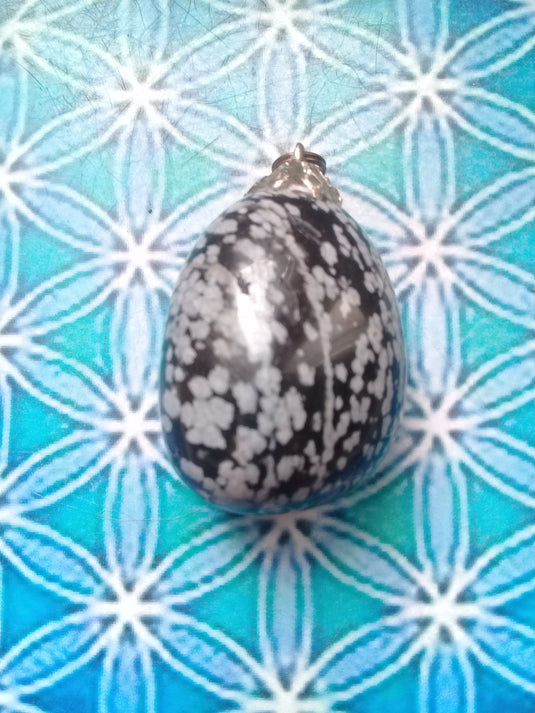 Pendentif Obsidienne Flocon de neige Grade A +++ Obsidienne Flocon de neige