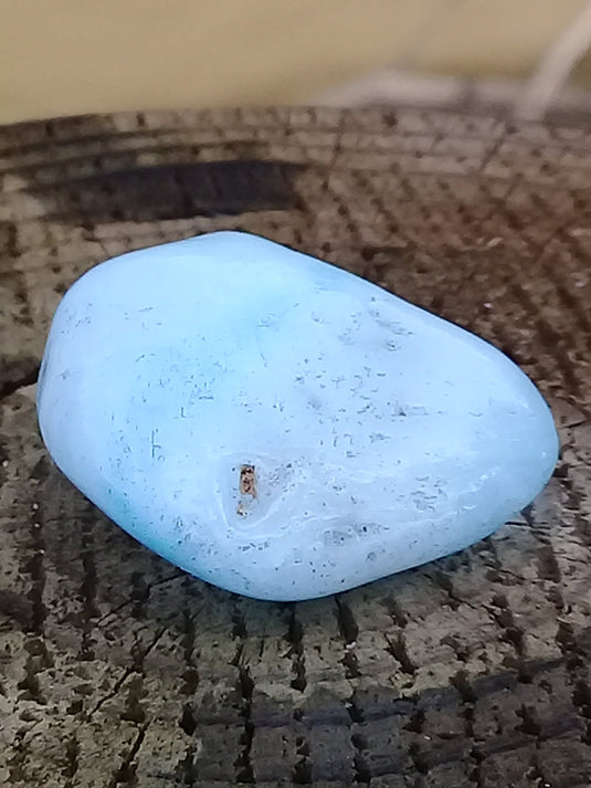 Aragonite Bleue d’Afghanistan - Pierre roulée aspect soyeux - Grade Prémium Aragonite Bleue pierre roulée