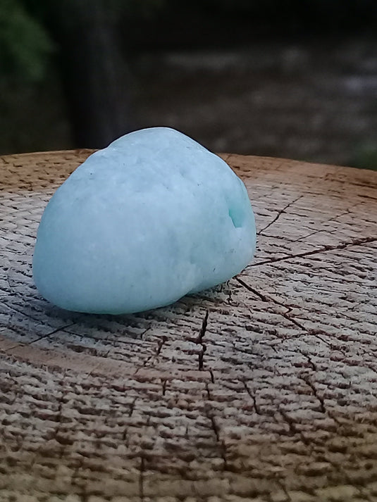 Aragonite Bleue d’Afghanistan - Pierre roulée aspect brut - Grade Prémium Aragonite Bleue pierre roulée aspect brute
