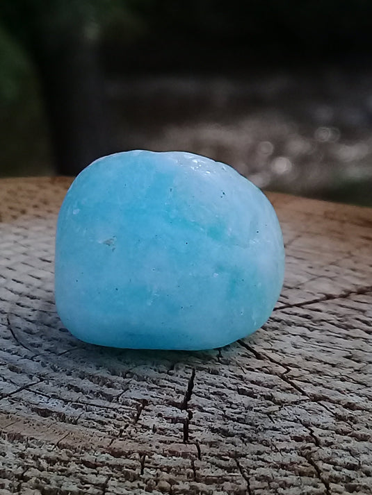 Aragonite Bleue d’Afghanistan - Pierre roulée aspect brut - Grade Prémium Aragonite Bleue pierre roulée aspect brute