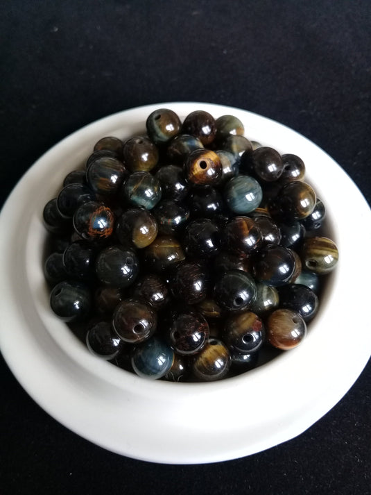 Œil de faucon du Mexique perle Grade A++++ Prix perle à l’unité Œil de faucon perles 8mm