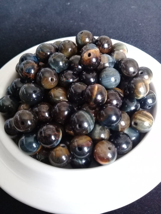 Œil de faucon du Mexique perle Grade A++++ Prix perle à l’unité Diamètre 8mm Œil de faucon perles 8mm