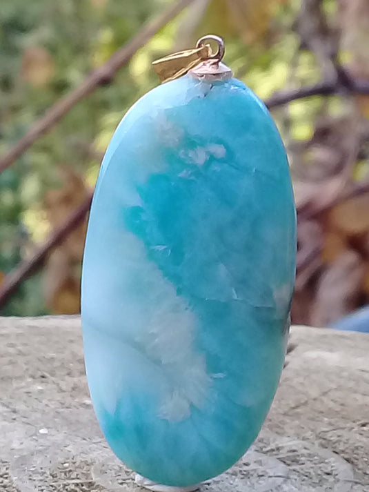 Larimar de République Dominicaine pendentif Grade A++++ Fourni avec cordon Larimar de République Dominicaine pendentif