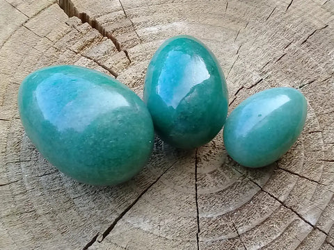 Tantra-Yoni-Ei aus grünem Aventurin aus Brasilien, mittleres Modell