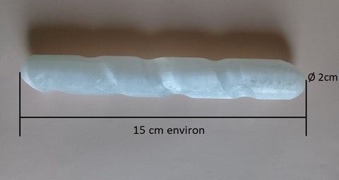 White Selenite Grooved Massage Stick from Morocco Grade A++++ G-M