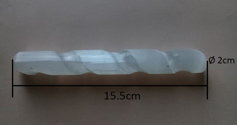 White Selenite Grooved Massage Stick from Morocco Grade A++++ P-M
