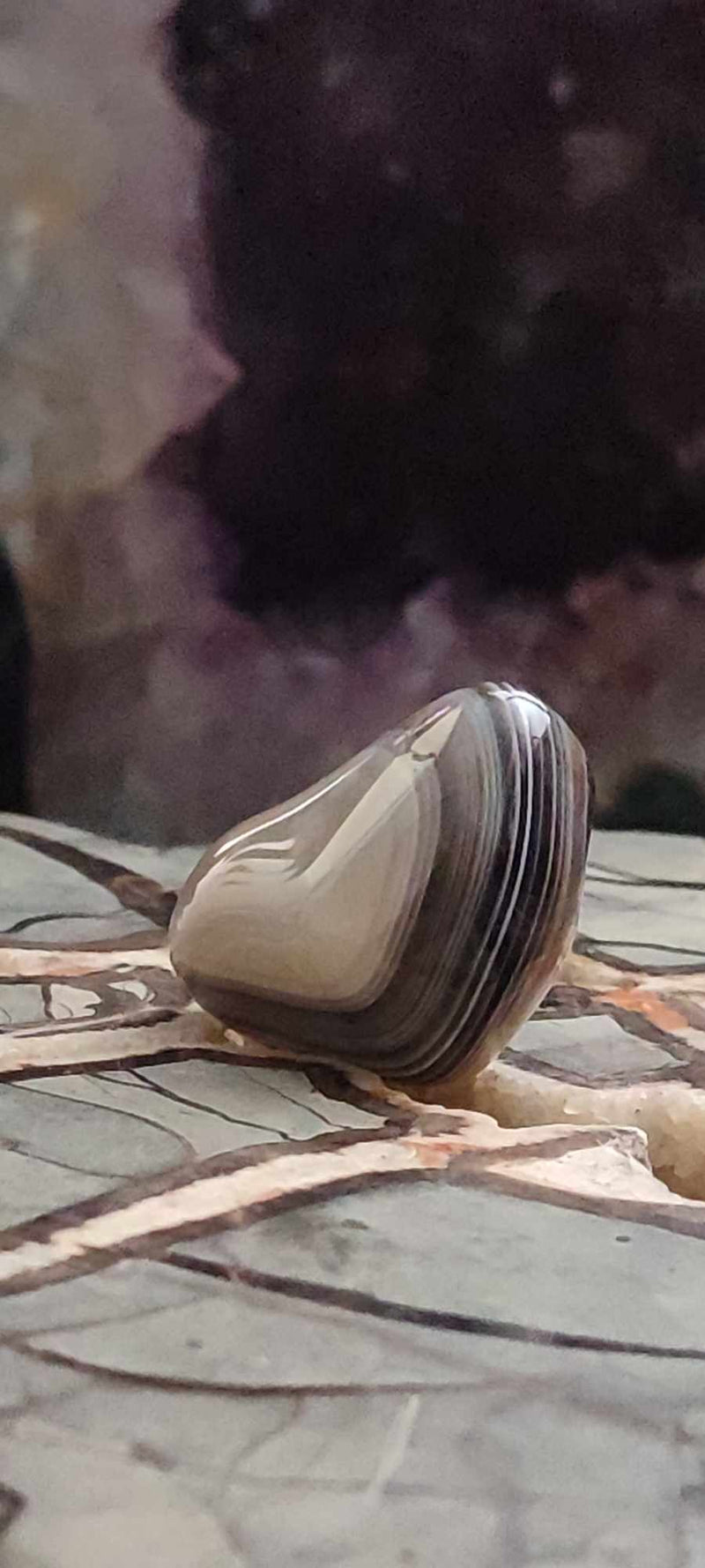 Chargez l&#39;image dans la visionneuse de la galerie, Agate du Botswana, Afrique pierre roulée Grade A++++ Agate du Botswana pierre roulée Dans la besace du p&#39;tit Poucet (Boutique Officielle)
