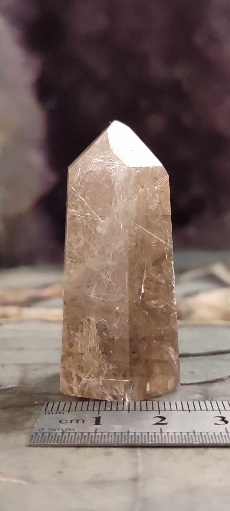 Chargez l&#39;image dans la visionneuse de la galerie, Quartz Lodolite à inclusions de rutile du brésil colonne Grade A++++ Quartz rutile Dans la besace du p&#39;tit Poucet (Boutique Officielle)
