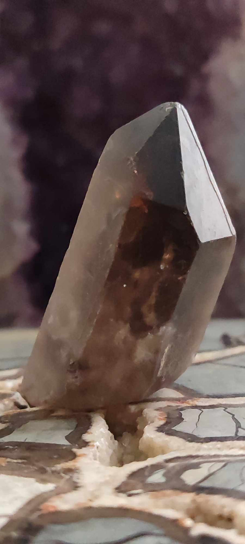 Chargez l&#39;image dans la visionneuse de la galerie, Quartz fumé du Brésil pointe brute Grade A++++ Quartz fumé pointe brute Dans la besace du p&#39;tit Poucet (Boutique Officielle)
