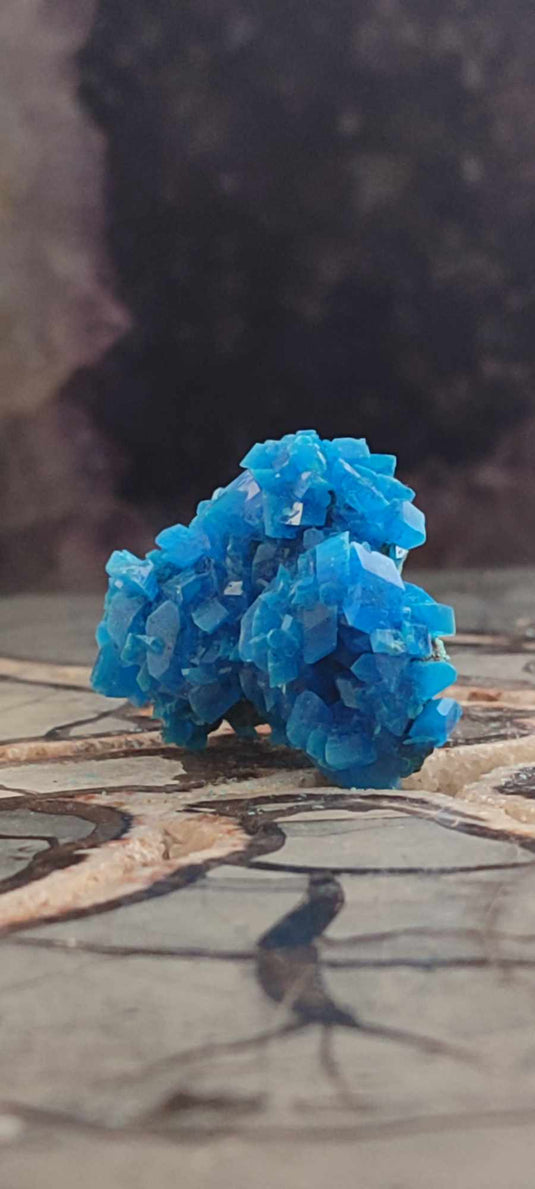 Chalcanthite de Pologne Grade A++++ Chalcanththite de Pologne Dans la besace du p'tit Poucet