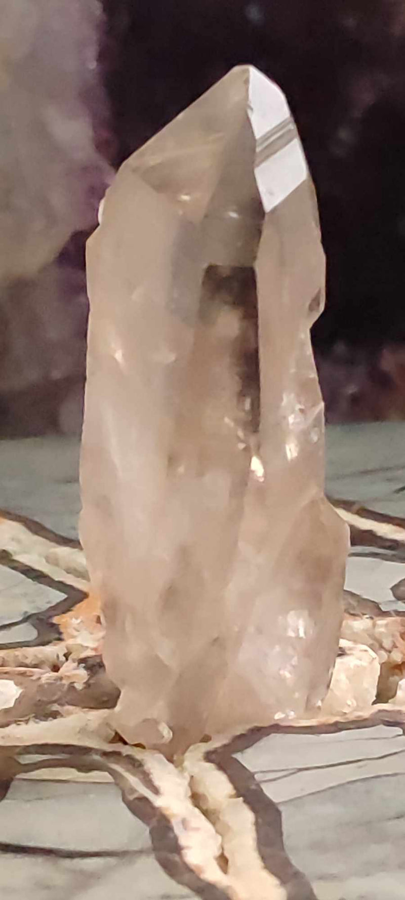 Chargez l&#39;image dans la visionneuse de la galerie, Quartz fumé du Brésil pointe brute Grade A++++ Quartz fumé Dans la besace du p&#39;tit Poucet (Boutique Officielle)
