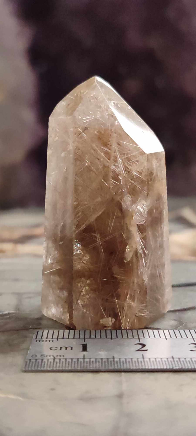 Chargez l&#39;image dans la visionneuse de la galerie, Quartz Lodolite à inclusions de rutile du brésil colonne Grade A++++ Quartz rutile Dans la besace du p&#39;tit Poucet (Boutique Officielle)
